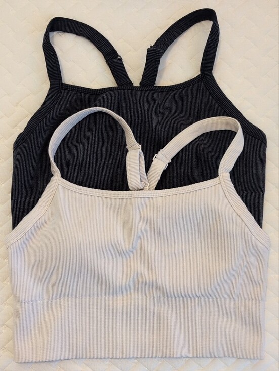 Yogalicious Other - YOGALICIOUS Seamless Rib Illume Tank Bundle of 2 Ribbed Cross Back Bralette XL